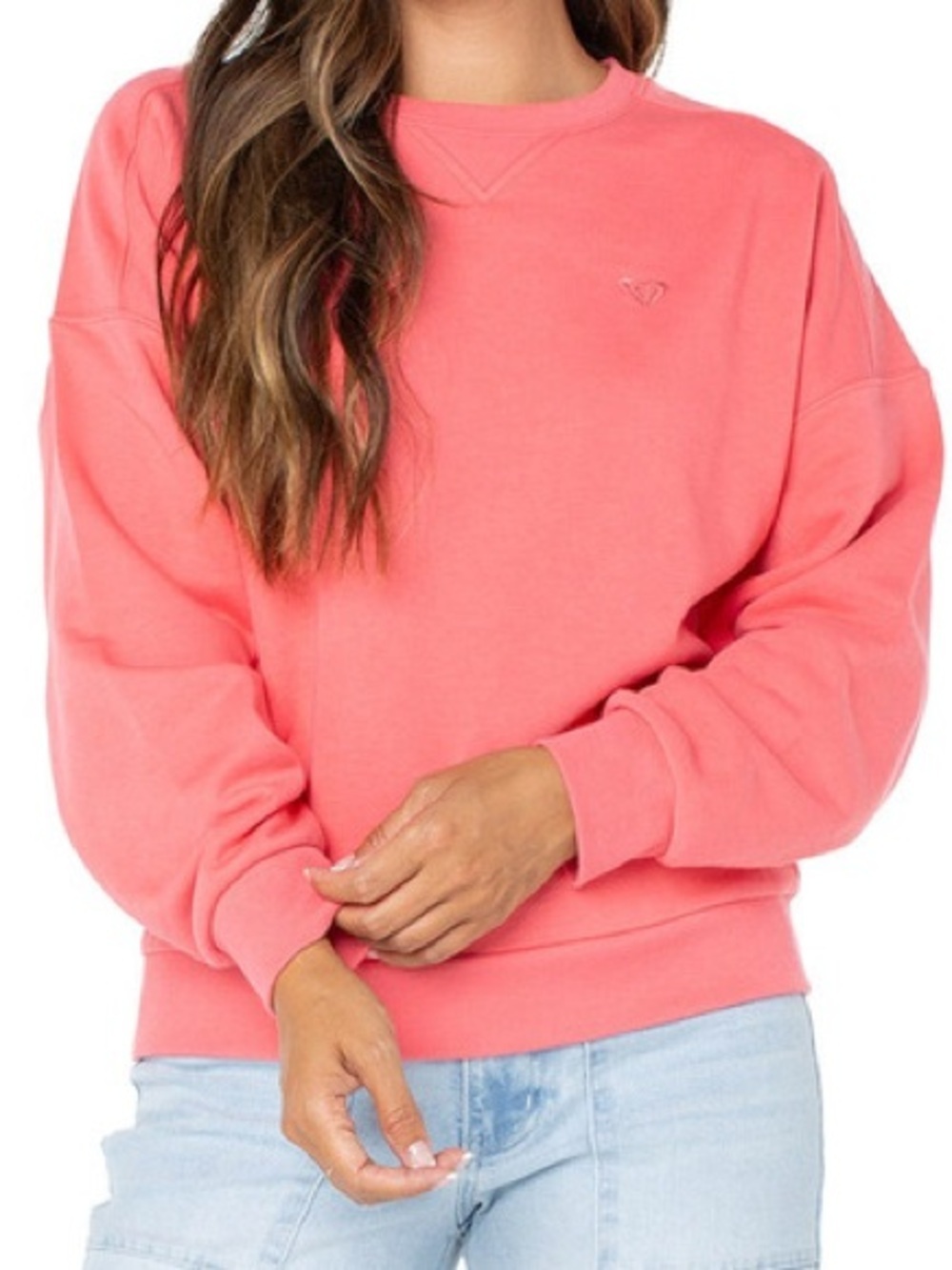 Roxy Coral Pink Crew Neck Pullover Sweatshirt Women’s Size Small